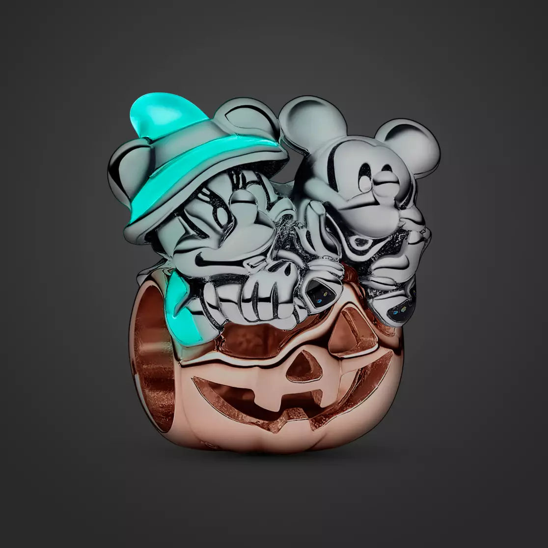 Disney Mickey Mouse & Minnie Mouse Halloween Pumpkin Charm