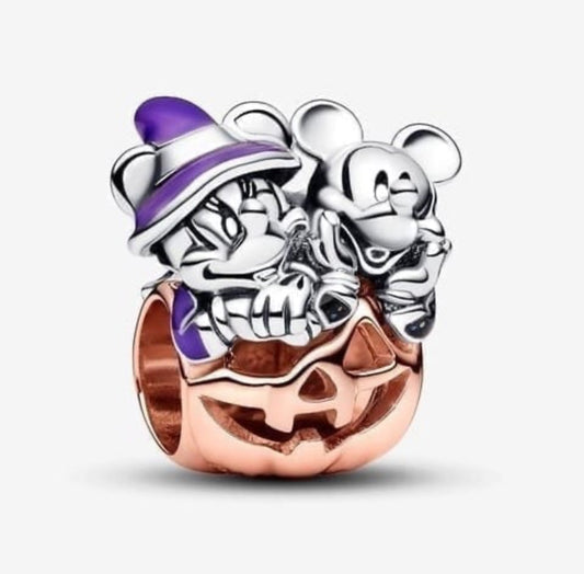 Disney Mickey Mouse & Minnie Mouse Halloween Pumpkin Charm