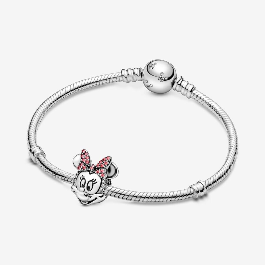 Disney Minnie Mouse Pink Pavé Bow Clip Charm