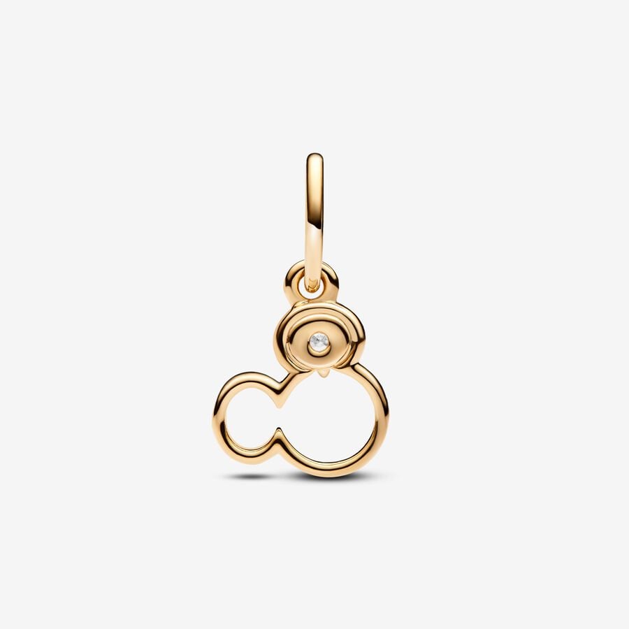 Disney Mickey Mouse Silhouette Lab-Grown Diamond Dangle Charm