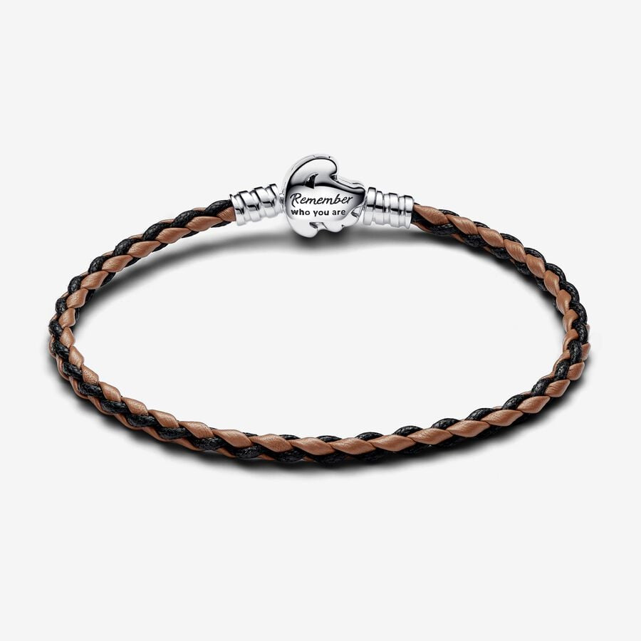 Disney The Lion King Clasp Pandora Moments Braided Leather Bracelet